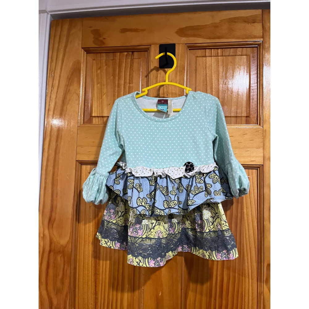 Matilda Jane Girls Dress Character Counts Long Sleeve Polka Dot Ruffle Size 2T
